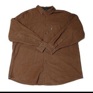 Woolrich 100% Cotton Flannel Collared Button Up Heather Rust XL Long Sleeve